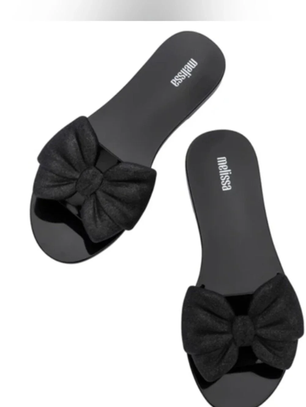Melissa Black Bow Slide Sandals Size 9